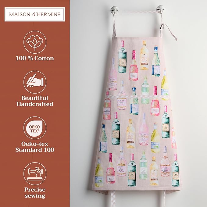 Maison d' Hermine 100% Cotton Apron for women with Pocket Kitchen Chef Apron for Men Cooking Spring Summer