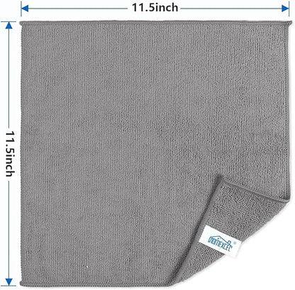 HOMEXCEL Grey Microfiber Cleaning Cloth 400 Pack, Microfiber Towel for Cars, Lint Free, Scratch-Free, Highly Absorbent, and Cleaning Rags for House, Window and Glass, Cars, TV Screen 11.5 X11.5 inch