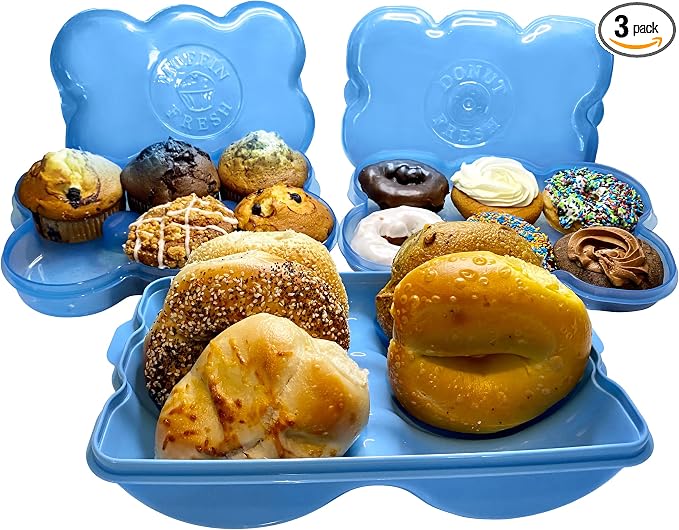 Touch Up Cup Ultimate Combo Bagel + Muffin Donut Fresh (Holds 6 Bagels, Holds Muffins, Donuts) - Reusable Bagel, & Storage/Food Saver Container Eco Friendly A Shark Tank Product, Brown