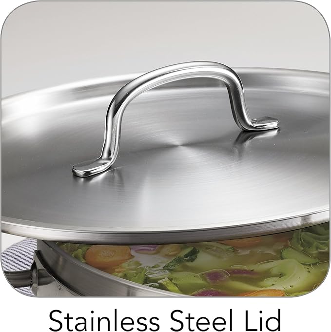 Tramontina Pro-Line Stainless Steel 9-Quart Dutch Oven Pot with Lid, NSF-Certified