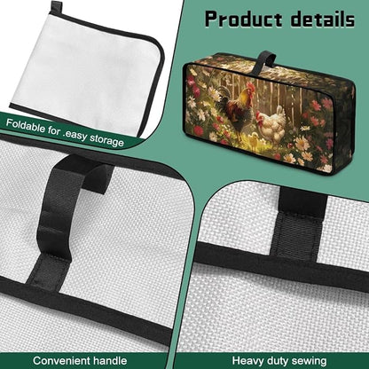 Farm Chicken Toaster Cover 2 Slice Dustproof Protective Cover for Toaster 2 Slice Long Slot, Water-Resistant Thin Dust Covers for Kitchen Appliances