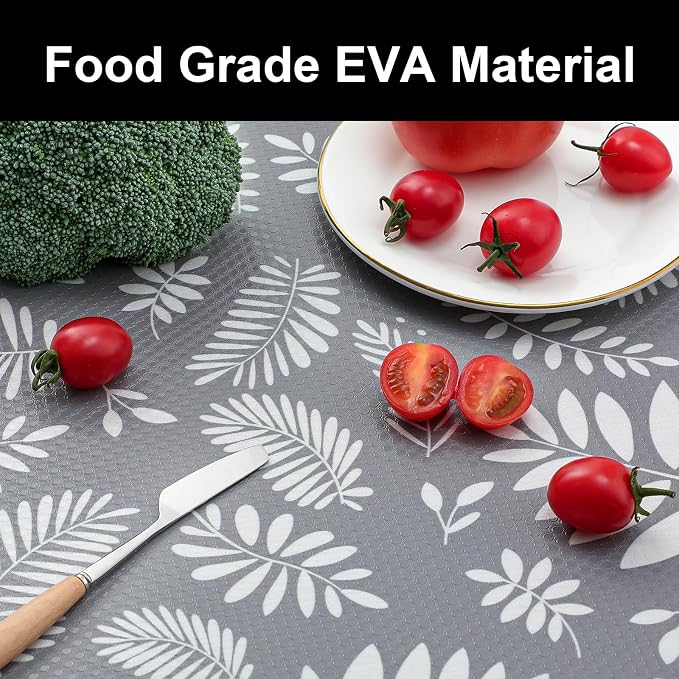 Cooyes Shelf and Drawer Liners for Kitchen Cabinets, Non Adhesive Cabinet Liner, EVA Waterproof Durable Non-Slip Drawer Mats for Shelves, Refrigerator, Storage, Desks（11.8" W x 118" L）
