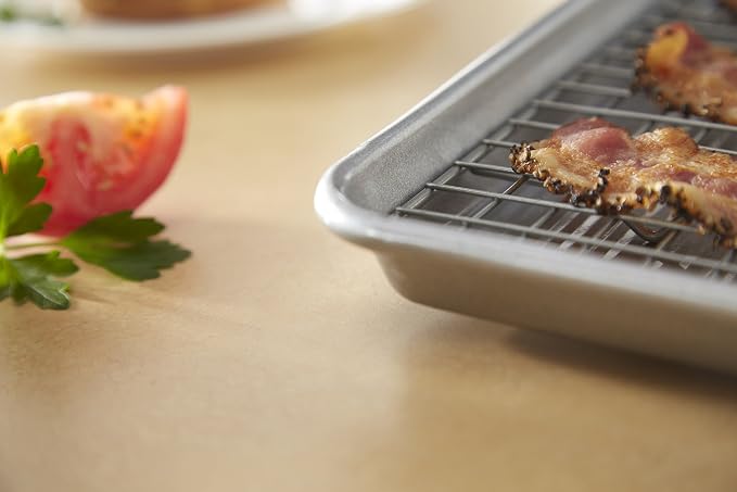 USA Pan Quarter Sheet Oven Safe Nonstick Baking and Cooling Rack