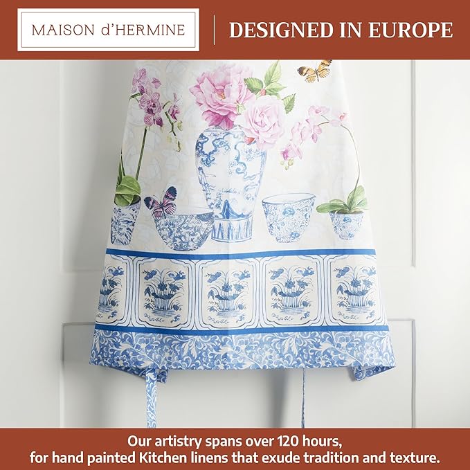 Maison d' Hermine 100% Cotton Apron for women with Pocket Kitchen Chef Apron for Men Cooking Spring Summer