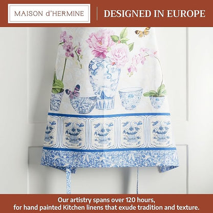 Maison d' Hermine 100% Cotton Apron for women with Pocket Kitchen Chef Apron for Men Cooking Spring Summer