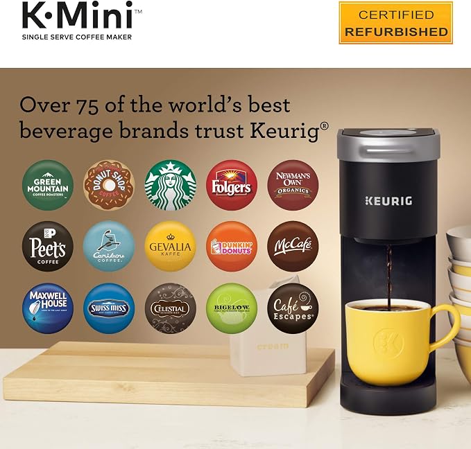 Keurig K-Mini Coffee Maker, Certified Refurbished, Black (Renewed)