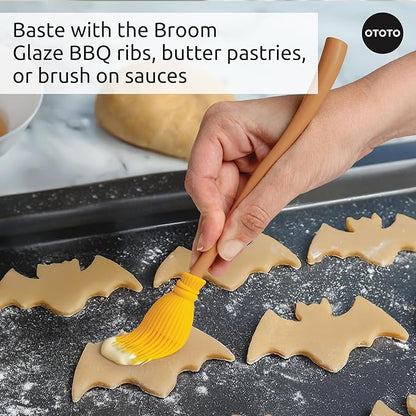 NEW - OTOTO Witchin Pastry Brush and Baking Spatulas - Silicone Heat Resistant and Basting Brush, Cooking and Baking Spatula, Spooky Witchy Gifts, Gothic Kitchen Halloween Gifts, Cute Accessories