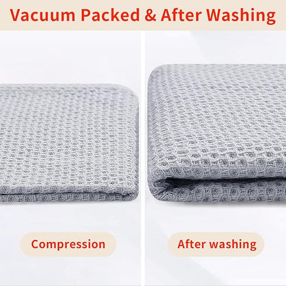 Homaxy 100% Cotton Waffle Weave Kitchen Dish Cloths, Ultra Soft Absorbent Quick Drying Dish Towels, 12 x 12 Inches, 8-Pack, Light Gray