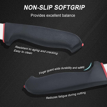 5.5" Kitchen Utility Knife, High Carbon Stainless Steel Sharp Blade With Non-Slip Softgrip Handle, Multi-Purpose Paring Knife for Fruits, Vegetables & Meat