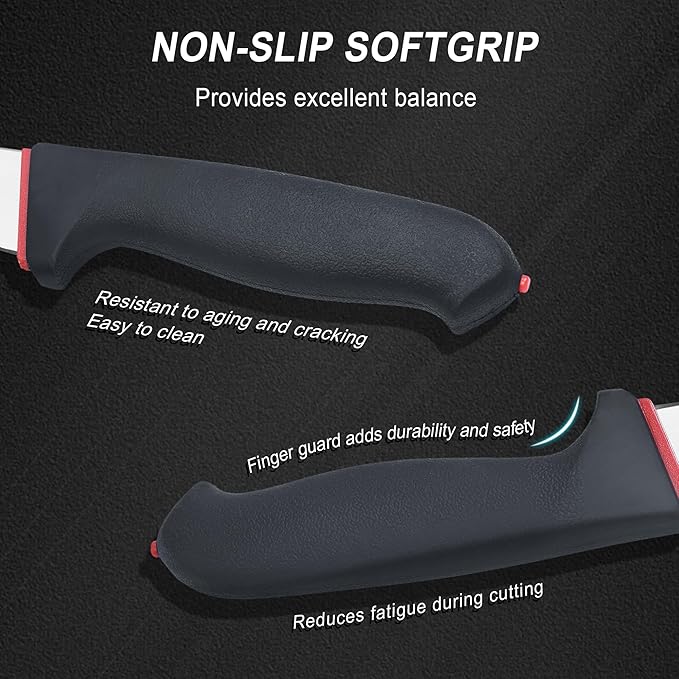 7 inch Santoku Knife- Razor-Sharp High Carbon Stainless Steel with Fluted Edge, Non-Slip Softgrip Handle,Multi-Purpose Kitchen Knife for Vegetable Chopping, Precise Dicing, Meat Slicing