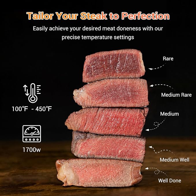 Tastee Ceramic Air Fryer, 8-in-1 Compact 5.5QT AirFryers, 450°F Digital Airfryer Dehydrator with Smart Probe, 24 Presets One-touch Cooking, In-app Recipes with Window, Dishwasher-safe & Non-stick
