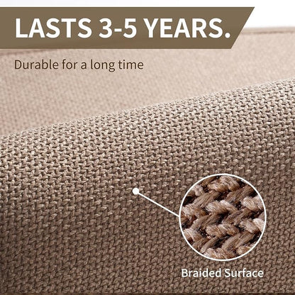 YDKGL Kitchen Mats for Floor, Super Absorbent Kitchen Rugs Non Slip Washable, Soft Imitation Linen Braided Kitchen Runner Rug, Standing Mat Kitchens Sink Mat, Easy to Clean, Brown 17x71