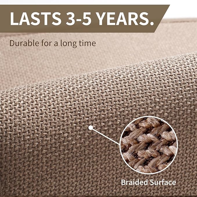 YDKGL Kitchen Mats for Floor, Super Absorbent Kitchen Rugs Non Slip Washable, Soft Imitation Linen Braided Kitchen Runner Rug, Standing Mat Kitchens Sink Mat, Easy to Clean, Brown 17x95