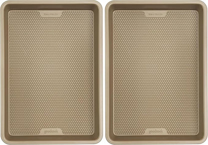 GoodCook BestBake Nonstick Bronze 9" x 13" Oblong Baking Pan, Textured Carbon Steel, Scratch-Resistant, Non-Toxic Cake Pan, 13x9 Bakeware, Durable Oven Pan for Even Heating and Easy Cleanup