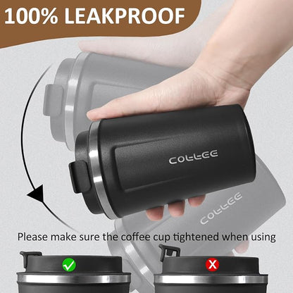 4 Pack Travel Coffee Mug 12oz Insulated Coffee Cup with Lid, Reusable Thermal Coffee Cup Stainless Steel Coffee Tumbler to Keep Hot & Cold Drinks for Car, Daily, Travel and Gifts, Multicolor