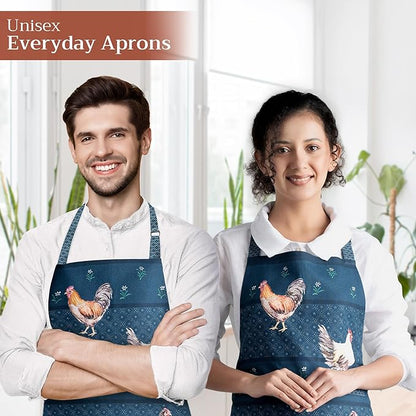 Maison d' Hermine 100% Cotton Apron for women with Pocket Kitchen Chef Apron for Men Cooking Spring Summer