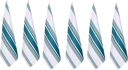 Urban Villa Easter Kitchen Towels 100% Cotton Dish Towels for Kitchen (Set of 6)20”x30” Dish Cloths Highly Absorbent Kitchen Linen Set with Hanging Loop Perfect for Drying Dishes Cleaning Towels-Teal