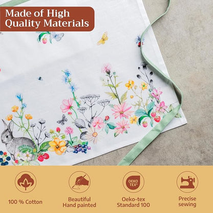 Maison d' Hermine 100% Cotton Apron for women with Pocket Kitchen Chef Apron for Men Cooking Spring Summer