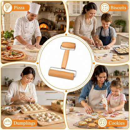Small Wooden Rolling Pin for Baking, 7 Inch Mini Dough Roller, Non Stick Pizza Roller for Pastry Cookie Tortilla Dumpling Fondant Pie Crust Pasta (GMZ-H)
