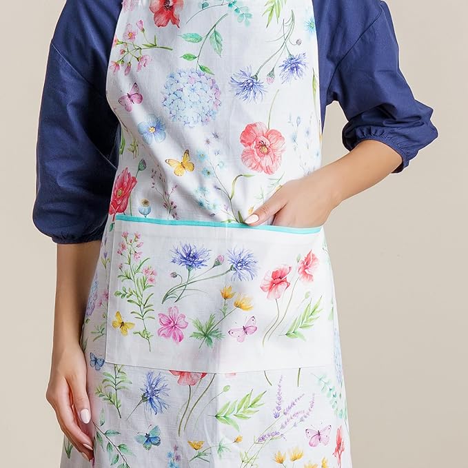 Maison d' Hermine 100% Cotton Apron for women with Pocket Kitchen Chef Apron for Men Cooking Spring Summer