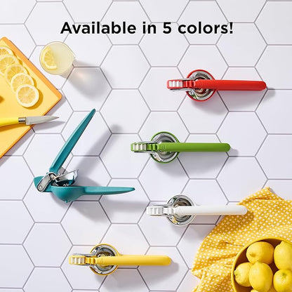 Chef'n FreshForce Lemon Squeezer Citrus Juicer, Manual Hand Press with Dual-Gear Power for Maximum Juice Extraction, Durable, Persimmon Orange