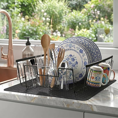 YUHFERA Stove Top Cover for Electric Stove - Silicone Stove Mat for Glass Top, Glass Cooktop Protector, XL Dish Drying Mats For Kitchen,Oven Covers for Electric Stove (Black,28 x 20)