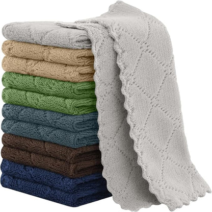 Homaxy Kitchen Dish Cloths-12 Pack-7" x 9", Super Soft and Absorbent Dish Towels, Nonstick Oil Fast Drying Microfiber Cleaning Cloth