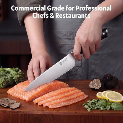 PAUDIN Chef Knife,8 Inch Professional Kitchen Knife Dishwasher Safe,Forged German Stainless Steel Sharp Cooking Knife,Ergonomic G10 Handle Full Tang Meal Prep Knives,Home Restaurant Gift for Men Women