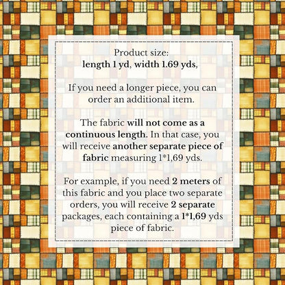 100% Cotton Fabric by the Yard – Turkish Quality Quilting & Sewing Fabric, 1 Yard x 1.69 Yards Wide, Patchwork Cotton for Crafts