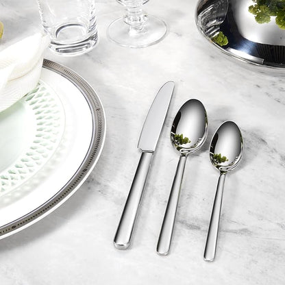KEAWELL Premium Aline Silverware Set, 20-Piece Mirror-Polished 18/10 Stainless Steel Flatware, Dishwasher Safe for Refined Dining and Entertaining (20, Silver)