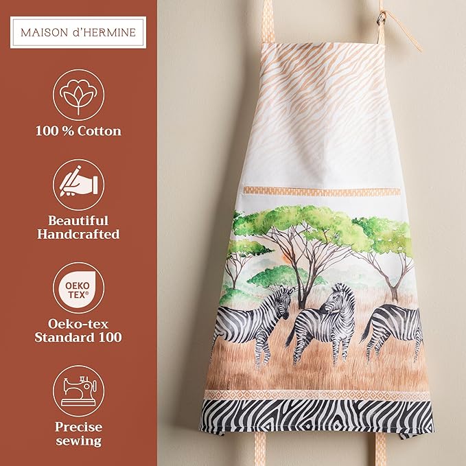 Maison d' Hermine 100% Cotton Apron for women with Pocket Kitchen Chef Apron for Men Cooking Spring Summer