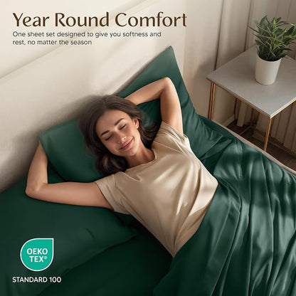 Utopia Bedding Full Size Sheet Set – 4 Piece Bed Sheets, Soft and Breathable Microfiber, Includes 1 Fitted Sheet, 1 Flat Sheet and 2 Pillowcases – Oeko Tex (Emerald Green)