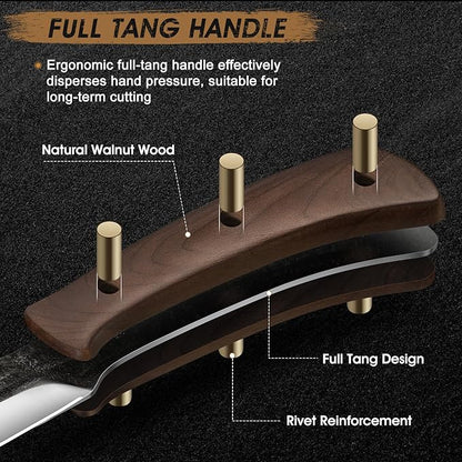 HOSHANHO Steak Knives Set of 6, Ultra Sharp 4.5 Inch Non Serrated Steak Knife Set, Hand Forged High Carbon Steel Dinner Steak Knives with Full Tang Wood Handle