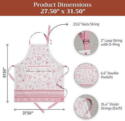 Maison d' Hermine 100% Cotton Apron for women with Pocket Kitchen Chef Apron for Men Cooking Spring Summer