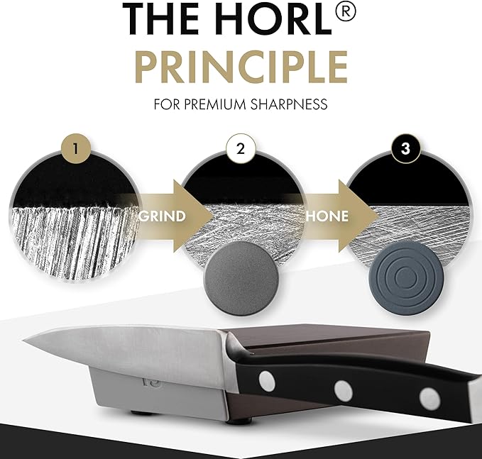 HORL 2 Pro Rolling Knife Sharpener - Kitchen Knife Sharpener for Razor Sharp Edges Made in Germany - Easy Knife Sharpening Kit with 3:1 Planetary Gear with Magnetic Holder with 15 & 20 Degrees