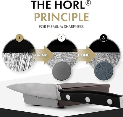 HORL 2 Pro Rolling Knife Sharpener - Kitchen Knife Sharpener for Razor Sharp Edges Made in Germany - Easy Knife Sharpening Kit with 3:1 Planetary Gear with Magnetic Holder with 15 & 20 Degrees