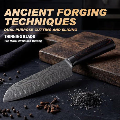 Kitchen Knife, High Carbon Stainless Steel Professional Sharp Chef Knife Set, Japanese Chefs Knives for Home Food Cooking Meat Cutting, Chopping Knife