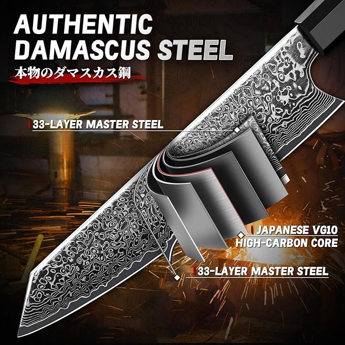 TIVOLI Damascus Japanese Kiritsuke Knife 8 inch, Hand Forged 67 Layers Damascus Steel,Razor-Sharp Edge?GYOTU Knife From Japan With Octagonal Handle For Slicing & Chopping?Ideal Gift