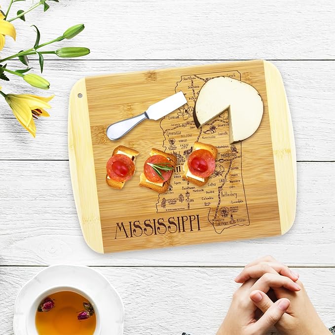 Totally Bamboo A Slice of Life Mississippi State Serving and Cutting Board, 11" x 8.75"