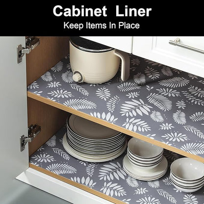 Cooyes Drawer and Shelf Liner, Non-Adhesive Shelf Liners for Kitchen Cabinets, Thick Strong Grip Mats for Desk, Shelves, Bathroom Drawers, Fridge, Cabinet Protection（23.6" W x 119" L）