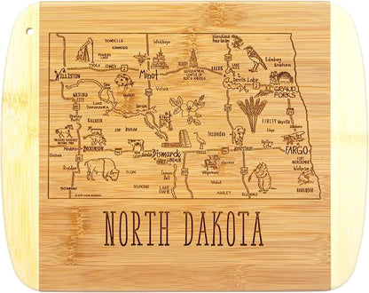 Totally Bamboo A Slice of Life North Dakota State Serving and Cutting Board, 11" x 8.75"