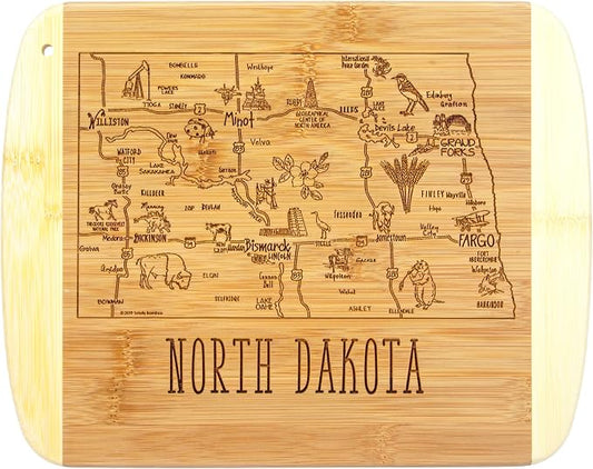 Totally Bamboo A Slice of Life North Dakota State Serving and Cutting Board, 11" x 8.75"