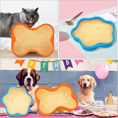 2Pcs Silicone Dog Birthday Cake Pans, Bone Shape, 8 Inch