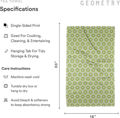 GEOMETRY Spring Kitchen Towels - Quick Dry Microfiber Cloth Spring & Summer Dish Towels for Kitchen Drying - Premium Quick Dry Towel - Sweet Green, 18" x 30" - 1-Pack