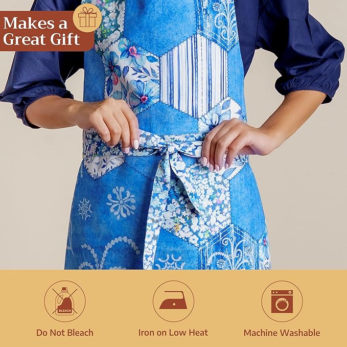Maison d' Hermine 100% Cotton Apron for women with Pocket Kitchen Chef Apron for Men Cooking Spring Summer