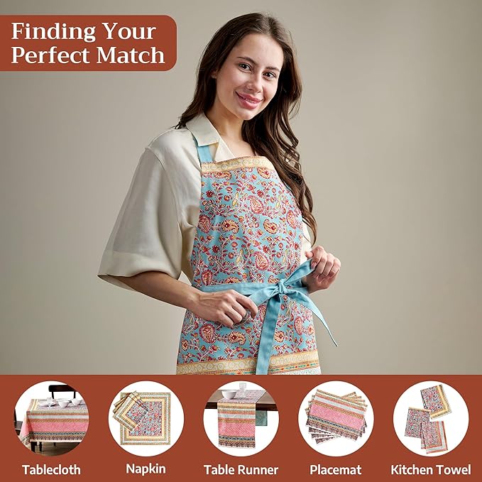 Maison d' Hermine 100% Cotton Apron for women with Pocket Kitchen Chef Apron for Men Cooking Spring Summer