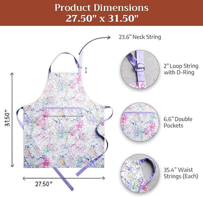 Maison d' Hermine 100% Cotton Apron for women with Pocket Kitchen Chef Apron for Men Cooking Spring Summer