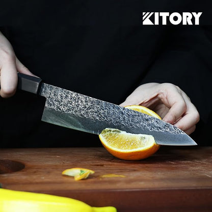 Kitory 8" Japanese Chef Knife, Sharp Gyutou Knives with Ergonomic Real Wood Handle, Professional Kitchen Knife for Home Cooks & Chefs, Premium 2026 Gift