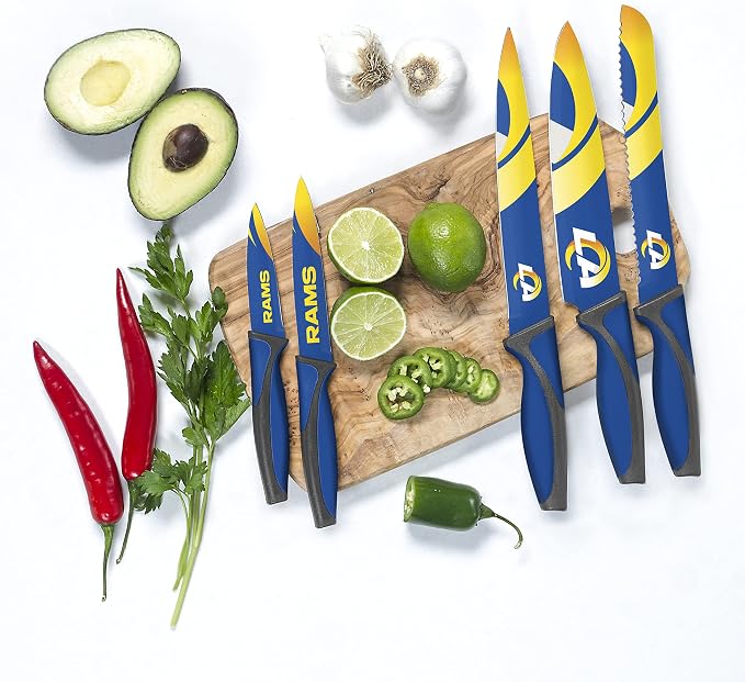 The Sports Vault NFL Los Angeles Rams 5-Piece Kitchen Knife Set