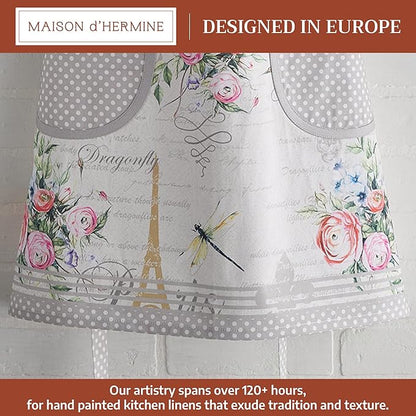 Maison d' Hermine 100% Cotton Apron for women with Pocket Kitchen Chef Apron for Men Cooking Spring Summer